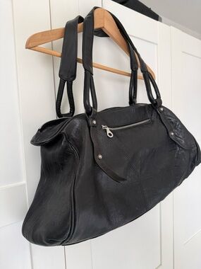 Christopher Kon Sleek Black Leather Shoulder Bag - Women's Everyday Carry